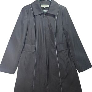 Anne Klein Women's Black Trench Coat Size Large